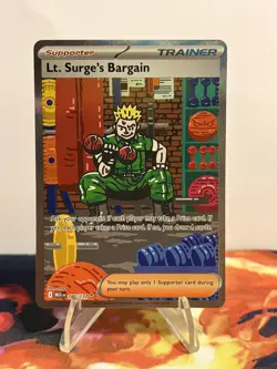2025 Pokemon Mega Evolution Lt Surges Bargain Special Illustration Rare #185/132 - Image 1