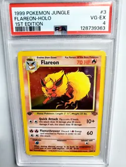 1st Edition Flareon #3 1999 Pokemon Jungle First Holo PSA 4 VG-EX WOTC Eevee Evo - Image 1