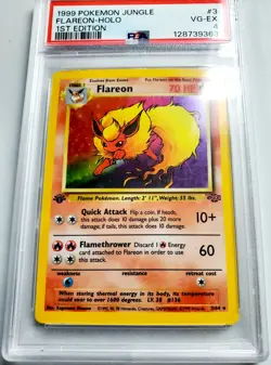 1st Edition Flareon #3 1999 Pokemon Jungle First Holo PSA 4 VG-EX WOTC Eevee Evo - Image 5
