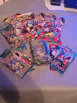 Pokemon Pack Lot 5 TCG Booster Packs 7 Random Packs and 1 Mini Tin. New Sealed - Image 1