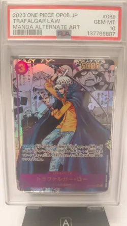 PSA 10 Trafalgar Law OP05-069 Comic Parallel Manga Art One Piece Card Japanese - Image 1