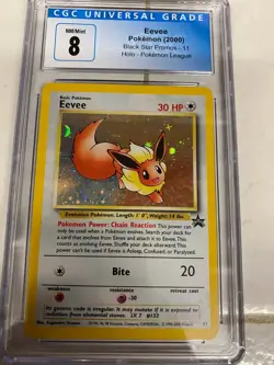 Eevee #11 - Black Star Promo - WoTC Pokemon Card Holo *CGC GRADE 8* - Image 1