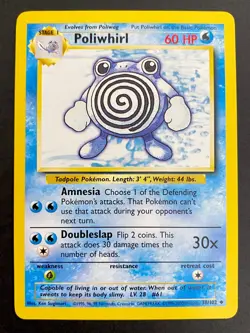 Poliwhirl 38/102 4th Print Base Set - Uncommon Pokemon Card - WOTC Near Mint - Image 1