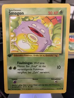 Pokemon Base Set 1st Edition German Smogon Koffing 51/102 NM - Image 1