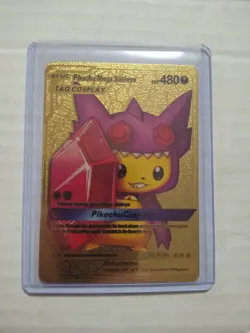 Pikachu Mega Sableye Cosplay Foil Pokemon Card Gift Fan Art Collectible - Image 1
