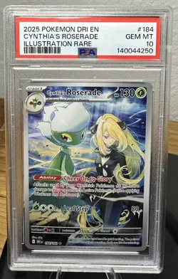 Cynthia's Roserade Illustration Rare PSA 10 Pokemon Destined Rivals 184/182 - Image 1