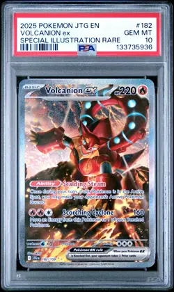 2025 POKEMON JTG EN-JOURNEY TOGETHER #182 VOLCANION EX PSA 10 - Image 1