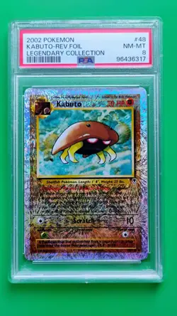 Pokemon Kabuto 48/110 Legendary Collection 2002 Reverse Foil PSA 8 NM-MT - Image 1