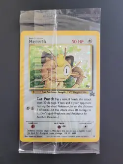 2000 Pokemon Meowth 10 Holo Black Star Promo Gameboy Factory Sealed - Image 1