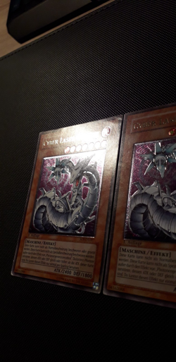 Yu-Gi-Oh! 3x Cyber Laser Drache, SOI-DE007, Ultimate Rare, 1. Auflage, Played - Image 4