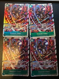 4x One Piece Card Game Kouzuki Oden OP02-030 SR Paramount War English Playset - Image 1
