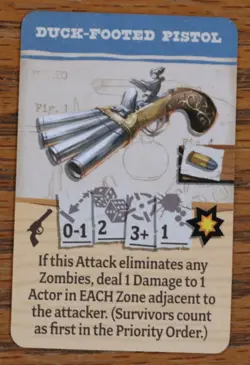 Zombicide: Undead or Alive Duck-Footed Pistol Promo Card CMON Dice Tower New - Image 1