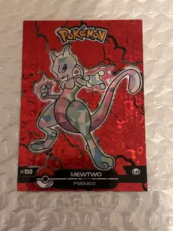 RARE Mewtwo #150 -RED CRYSTAL Holo Box Hit-Crystal Dark Black-Card NonTCG - Image 1