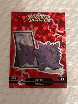 RARE DITTO #132 -RED CRYSTAL Holo Box Hit-Crystal Dark Black-Pokemon Card NonTCG - Image 1