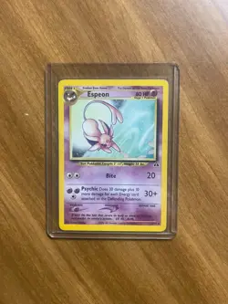 Espeon Holo Neo Discovery Set 1/75 Pokemon Card, Sleeved, Good Condition - Image 1