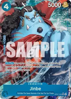 Jinbe English (BLUE) ALT ART OP07-045 card One Piece CCG - Image 1