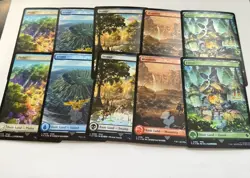 Final Fantasy Chocobo Track Stamped Foil Land Set MTG 10 English Bundle NM Magic - Image 4