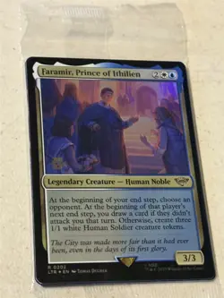 mtg still sealed pre-release foil Faramir Prince of Ithilien, Lord of the Rings - Image 1