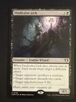1x Vindictive Lich (0196) Commander Masters LP MTG Magic the Gathering x1 MKE - Image 1