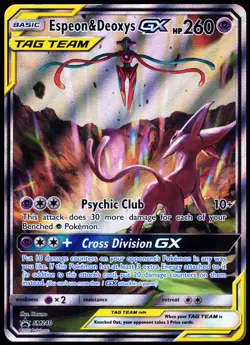 Pokemon Card- Espeon & Deoxys GX SM Promos #SM240 - Image 1