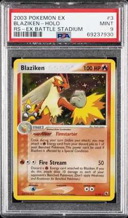 2004 POKEMON EX BATTLE STADIUM #3 BLAZIKEN-HOLO PSA 9 - Image 1