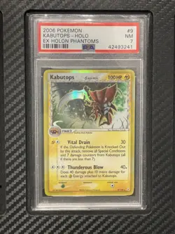 2006 PSA 7 Kabutops Holo #9 WOTC Pokemon TCG EX Holon Phantoms - Image 1