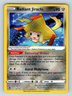 Pokemon Radiant Jirachi Radiant Rare Silver Tempest 120/195 - Image 1