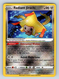 Pokemon Radiant Jirachi Radiant Rare Silver Tempest 120/195 - Image 3