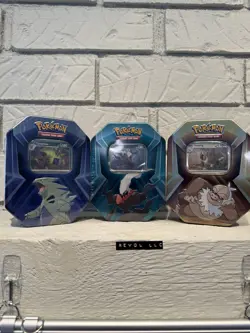 3 x Triple Whammy Collector SEALED Tins (Complete Tin Set) Pokemon TCG - Image 1