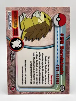 2000 Topps Chrome Pokemon Sandslash Series 1 #28 NM - Image 5