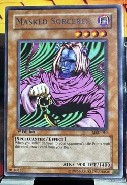 Yu-Gi-Oh! TCG Masked Sorcerer Metal Raiders MRD-019 1st Edition Rare - Image 1