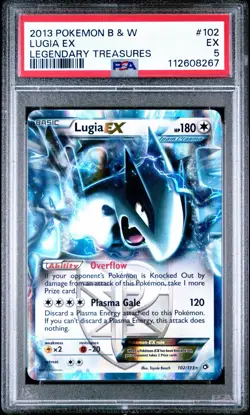Lugia EX 102 Legendary Treasures PSA 5 Pokemon Card Holo - Image 1
