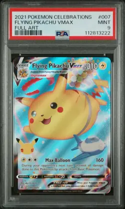 FLYING PIKACHU VMAX #007 FULL ART 2021 POKEMON CELEBRATIONS PSA 9 MINT Card - Image 1