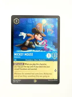 Disney Lorcana MICKEY MOUSE DETECTIVE 8/P1 OP League Foil Promo Card - Image 1