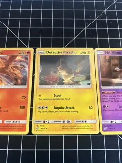 Pokemon Card TCG Detective Pikachu Lot Of 3 Charizard Mr Mime Pikachu - Image 3