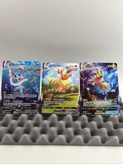 Jumbo Promo Flareon, Jolteon & Vaporeon VMAX Oversized Pokemon Cards SWSH 2021 - Image 1