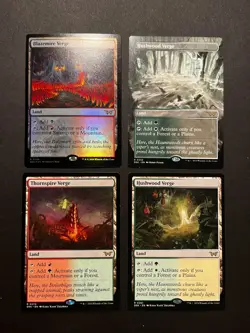 MTG Duskmourn: LOT of 4 VERGES: Hushwood Verge x2, FOIL Blazemire, Thornspire! - Image 1