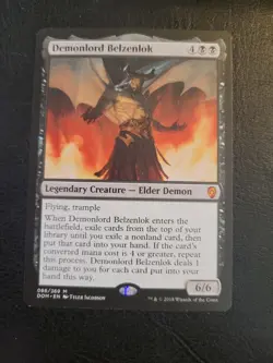 MTG Demonlord Belzenlok Dominaria Black Mythic Rare Demon MAGIC DOM #086 LP - Image 1
