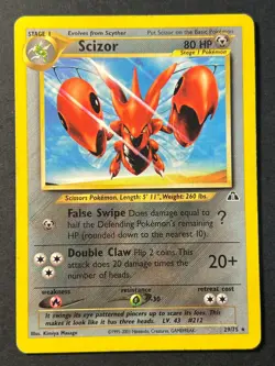 Scizor 29/75 Neo Discovery - Common - WOTC - Pokemon Card LP - - Image 1