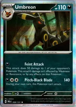 2025 Scarlet & Violet Series - Prismatic Evolutions Holo Umbreon Rare #59 - Image 1
