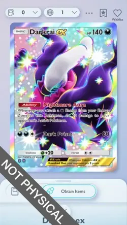 Darkrai EX Shiny 2⭐, Pokemon TCG Pocket, Deluxe EX, English - Image 1