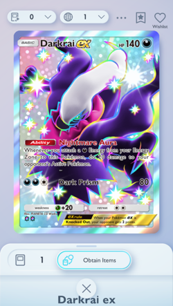Darkrai EX Shiny 2⭐, Pokemon TCG Pocket, Deluxe EX, English - Image 3