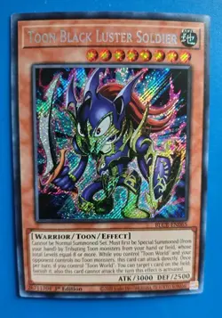 Near Mint Yugioh Toon Black Luster Soldier - BLCR-EN065 - Secret Rare - Image 1
