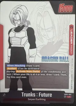 Trunks : Future SB02-001 (Gold) - Manga Booster 02 (SB02) Leader Card - Image 2