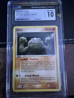 CGC 10 GEM MINT Ditto [Geodude] 2005 EX Delta Species 62/113 Pokemon Card - Image 1