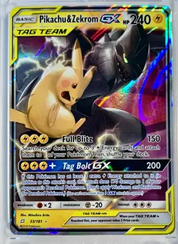 Pikachu & Zekrom Tag Team GX 33/181 Team Up Ultra Rare Pokemon Card - Image 1