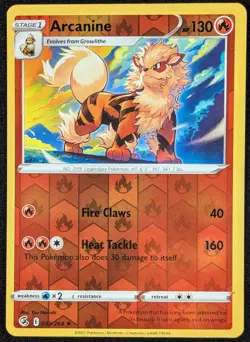 Arcanine 2021 Fusion Strike Reverse Holo Rare Pokemon Card 033/264 (NM) - Image 1