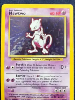 Pokemon TCG Mewtwo Base Set Unlimited Holo Rare 10/102 LP+ Great Card and Cond! - Image 5