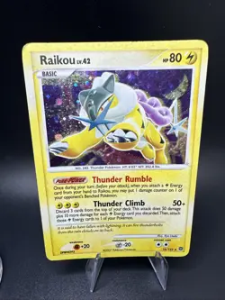 RAIKOU 16/132 LV.42 Secret Wonders Holo Bleed Holo Rare Pokemon Card DMG - Image 1