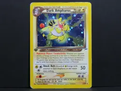 Dark Ampharos 1/105 - 1st Edition Neo Destiny Rare Pokemon Card (Played) - Image 1